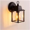 EBION Applique Da Esterno E27, Lampioni Giardino Lampada Parete Impermeabile Moderno, Lampade Lanterna Da Esterno Parete, Alluminio, Nero Per Balconi Giardini Portico Garage (Lampadina Non Inclusa)