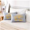 ETOLISHOP Set di 2 Federe per Cuscini 30x50 Grigio Federe Cuscini Divano Moderno Copricuscini Divano Oro Ginkgo Biloba Arte Astratta Modello Copricuscini in Velluto Fodere per Cuscini per Soggiorno