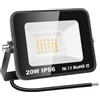 YOJZMA 20W LED Flood Light Outdoor, 2000LM Luci esterne 3000K Luce diurna Bianco caldo IP66 Luci di sicurezza impermeabili per giardino, garage, cortile, campo sportivo, patio, vialetto portico