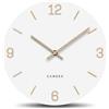 Cander Berlin MNU 2625 V Orologio da parete silenzioso 25 cm senza ticchettio analogico per soggiorno moderno vintage bianco con lancette in legno