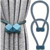 Yatinkim Confezione da 2 fermatende magnetici per tende, accessori decorativi, oscuranti, trasparenti, per casale e doccia, blu