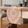 Turlte Runner Arancione Moderno Runner da Tavola in Lino 40 x 140 Mandala Tavolo Lavabili Boho Stampato Runner da Tavolo Vintage Bohémien Tovaglie Decorazioni per Cena Matrimonio Festa Regalo