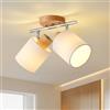 SANSHI faretti led soffitto in 2 punt，lampadario legno regolabile, Base E14 230V moderna Luce a parete,faretti soffitto per interni soggiorno, camera da letto, sala da pranzo (senza lampadine)