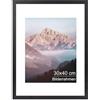 OMISHE Cornice portafoto in legno massello 30 x 40 cm, cornice 30 x 40 cm, 30 x 40 cm, con passepartout da 21,5 x 28 cm e custodia in plastica, cornice per foto in legno, 30 x 40 cm, da appendere