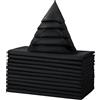 LEEWEITAS Set di 12 tovaglioli in tessuto, 100% cotone, 46 x 46 cm, lavabili e riutilizzabili, tovaglioli in tessuto morbido per feste, matrimoni (46 x 46 cm, nero)