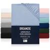 Dreamzie Lenzuolo con Angoli Piazza e Mezza 100x200 cm - Altezza fino a 35 cm - 100% Microfibra - Blu Certificato senza Prodotti Chimici (Oeko TEX), Lenzuola Letto con Angoli ed Elastico