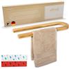 Hennez® Portasciugamani senza foratura, portasciugamani da parete, portasciugamani in legno, portasciugamani da bagno, porta asciugamani, porta asciugamani, portasciugamani in bambù