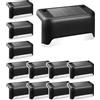 Solpex 12 fanali solari per recinzione, impermeabili, per scale esterne, scale, recinzioni, cortili, terrazze e sentieri (nero, bianco)