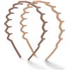Kitsch Cerchietto per capelli a zig zag, in plastica riciclata con denti, fascia per capelli per donne e uomini, accessori per capelli classici anni '90, 2 pezzi (neutro)