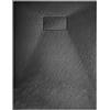 Bricozone Piatto Doccia Casa Arredo Bagno In Resina Effetto Pietra Stone Ardesia Spessore 2.6 Cm Antiscivolo Filopavimento Indistruttibile Con Griglia Di Copertura Antracite Nero (100x100 cm)
