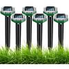 KBIBCK Scaccia Talpe Ultrasuoni Solare, 6 Pezzi Scaccia Talpe Solare, Dissuasore Talpe Ultrasuoni con Impermeabile, IP65 ImpermeabiLe, per Giardino e Campeggio, Anti Talpe, Topi, Serpenti - Verde