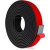 Lefunom Rotolo gomma antiscivolo foglio di gomma antivibrazione 3m×25mm×5mm rotolo neoprene tappeto in neoprene per guarnizione e protezione dagli urti (adesivo)