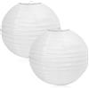 BieMian 2 STK Lampadario Carta 30cm Rotondo Bianco, Lanterne di Carta per Interni/Esterni, Decorazione per Matrimonio Compleanno Festa Giardino Casa Party