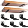 YFCVIP 6 Pezzi Staffe per Mensole Pesanti, Reggimensola da Muro, Mensola Staffa Angolare, Staffa a L con Viti, portata 70 kg (Nera, 10cm)