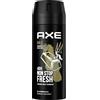 Axe Body Spray Gold Deo senza alluminio combatte i batteri che causano odori e gli odori sgradevoli, 150 ml, 3 pezzi