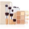 Holzsammlung 6 Colori di Palette Correttore Contour, Fondotinta Correttore in Crema Cosmetici Personalizzati per Correzione Imperfezioni Lunga Durata Effetto Opaco sul Viso + 11 Pennelli Essenziali