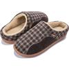 Josaywin Pantofole in Cotone Uomo Pantofole da Casa Ciabatte in Memory Foam Scarpe Antiscivolo Leggere Pantofole Plaid per Interno Esterno Marrone 4546 EU
