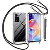YJROP Cover per Xiaomi Redmi Note 11 Pro+ 5G e Vetro Temperato Custodia con Cordino Silicone Trasparente Morbida Cover Cellulare Girocollo Collana Necklace Protettiva Bumper Antiurto TPU Case, Nero