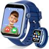 AKUMAKA 4G Smartwatch Bambini con SIM e GPS, IP68 Orologio Smartwatch Bambini con Videochiamate, WhatsApp, SOS, 5 Modalità Sportive, Modalità Scuola, Contapassi, Sveglia, Smart Watch per Ragazzi, Blu