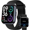 aeac Smartwatch Uomo Orologio, 1,8" Smartwatch Chiamate Risposta Vivavoce, Alexa Integrato Cardiofrequenzimetro SpO2 Sonno, Contapassi Orologio Fitness Notifiche 110 Modalità Sport per Android/iOS Nero