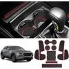 Coleya Tappetini Antiscivolo Compatibile con Mazda CX-30 2019-2023, Tappetini in Gomma per Console Centrale, Portabicchieri, Cuciture Porta, Braccioli, Mazda CX 30 Tappetino per Auto (Rosso)
