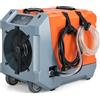 COSTWAY Deumidificatore Commerciale 85 L/Giorno, Deumidificatore con Pompa e Tubo di Scarico, Sbrinamento Automatico, 2 Ruote e Maniglia Pieghevole, Timer 24H, per Cantina Magazzino (Arancione)