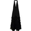 Twinset Milano abito donna con balze plissé in tulle Nero