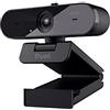 Trust Taxon 2K QHD Webcam PC, Plastica Riciclata 85%, 2560x1440p Videocamera, Filtro Privacy, Autofocus, Lente Grandangolare, 2 Microfoni, Telecamera per Skype, Teams, Zoom, Computer, Laptop, Mac