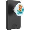 Funny Golden Retriever Dog Suring Ocean Cute Golden Retriever Dog Surfing Lei collana occhiali da sole PopSockets PopWallet per MagSafe