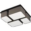 EGLO lampada da soffitto Mordazo, lampada a 4 luci in tessuto in marrone antracite e metallo in nero, illuminazione indiretta da soffitto per salotto, attacco E27