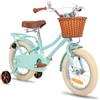 STITCH MANCHI Bicicletta per bambini da 12 pollici con cestino e stabilizzatore, bicicletta per bambine da 3-4 anni, rosa.