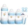 Mam Set Regalo Nascita Welcome to the World con 3 Biberon, Ciuccio Start Nano e Clip Porta Ciuccio - Azzurro