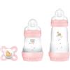 Mam Easy Start Set Benvenuto Regalo con 2 Biberon Anticolica e Ciuccio Neonato 0m+ - Rosa