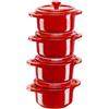 Staub Set 4 Mini Cocotte in Ceramica Rosso