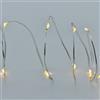 Prequ Catena Luminosa, 20 nano led, 1,9 metri, Luce Calda, Luce Fissa, Cavo Modellabile, a batteria