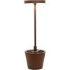 Zafferano Lampada da Tavolo Poldina Reverso Ricaricabile Corten