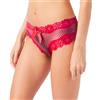 Mediawave Store Slip donna rosso natalizio brasiliana COMET con lucenti pois e bordi merlettati L/XL