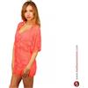 Mediawave Store A01 Copricostume mod. Elodie MWS AHEAD effetto uncinetto trama floreale L Corallo