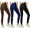 Mediawave Store Leggings Vita Alta Donna IDA Tessuto Elasticizzato Autunnale Pantalone Sportivo Nero L/XL