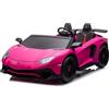 Mediawave Store Macchina Elettrica per Bambini LT959 Lamborghini Aventador SVJ BIG 24V Bluetooth Rosa