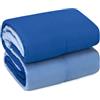 Mediawave Store Trapunta Matrimoniale Piumone Invernale Double Face 260x260cm Made in Italy Blu