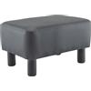 Mediawave Store Poggiapiedi Pouf Rettangolare Ecopelle Piedini in Legno Sgabello Camera da Letto Nero