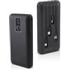 Mediawave Store Powerbank 10000mAh Caricabatterie Rapido Portatile con 4 Cavi Inclusi USB Nero