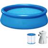 Mediawave Store Piscina Autoportante Rotonda Anello Gonfiabile PVC BL572 e Depuratore 305xH76cm