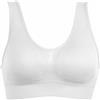 Mediawave Store Reggiseno Top Sportivo Senza Ferretto Spalla Larga Traspirante Elasticizzato Bianco XL/XXL