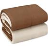 Mediawave Store Trapunta Singola Piumone Invernale Imbottita Double Face 170x260cm Made in Italy Marrone chiaro