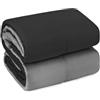 Mediawave Store Trapunta Singola Piumone Invernale Imbottita Double Face 170x260cm Made in Italy Nero