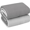 Mediawave Store Trapunta Singola Piumone Invernale Imbottita Double Face 170x260cm Made in Italy Grigio chiaro
