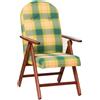 Mediawave Store Poltrona in Legno AMALFI Sedia Reclinabile MASLEGNO Cuscino Imbottito 108x65x60 Verde