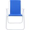 Mediawave Store Sedia Relax Spiaggina da Mare per Giardino in Acciaio Pieghevole da Campeggio Blu